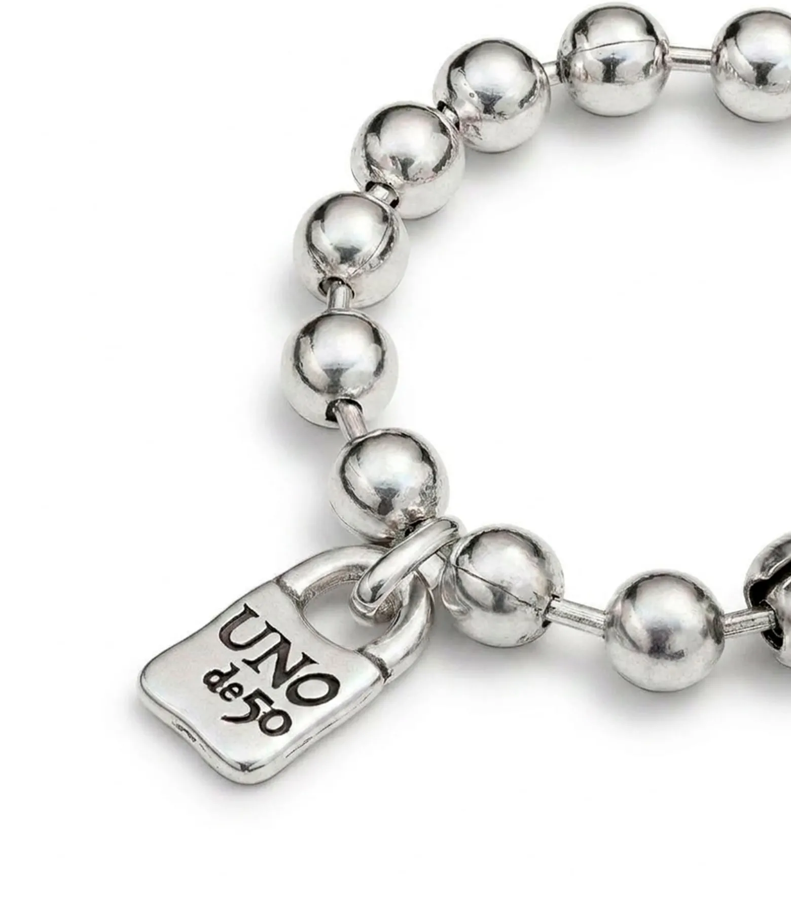 Pulsera de bolas bañada en plata de ley