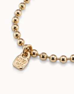 Pulsera de bolitas bañada en oro de 18k