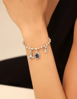 Pulsera de bolitas bañada en plata de ley