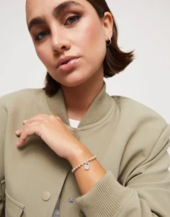 Pulsera de bolitas bañada en plata de ley