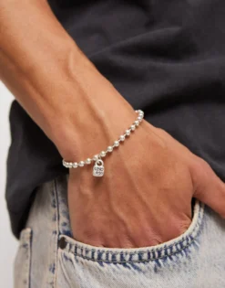 Pulsera de bolitas bañada en plata de ley
