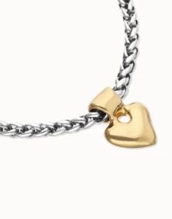 Pulsera de cadena con detalle de corazón pequeño bañado en oro 18k