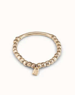 Pulsera de cuentas bañada en oro de 18k