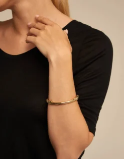 Pulsera de cuentas bañada en oro de 18k