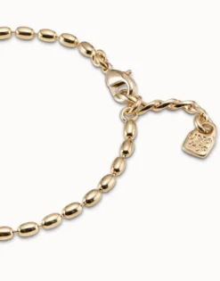 Pulsera de eslabones ovalados pequeños bañados oro de 18K