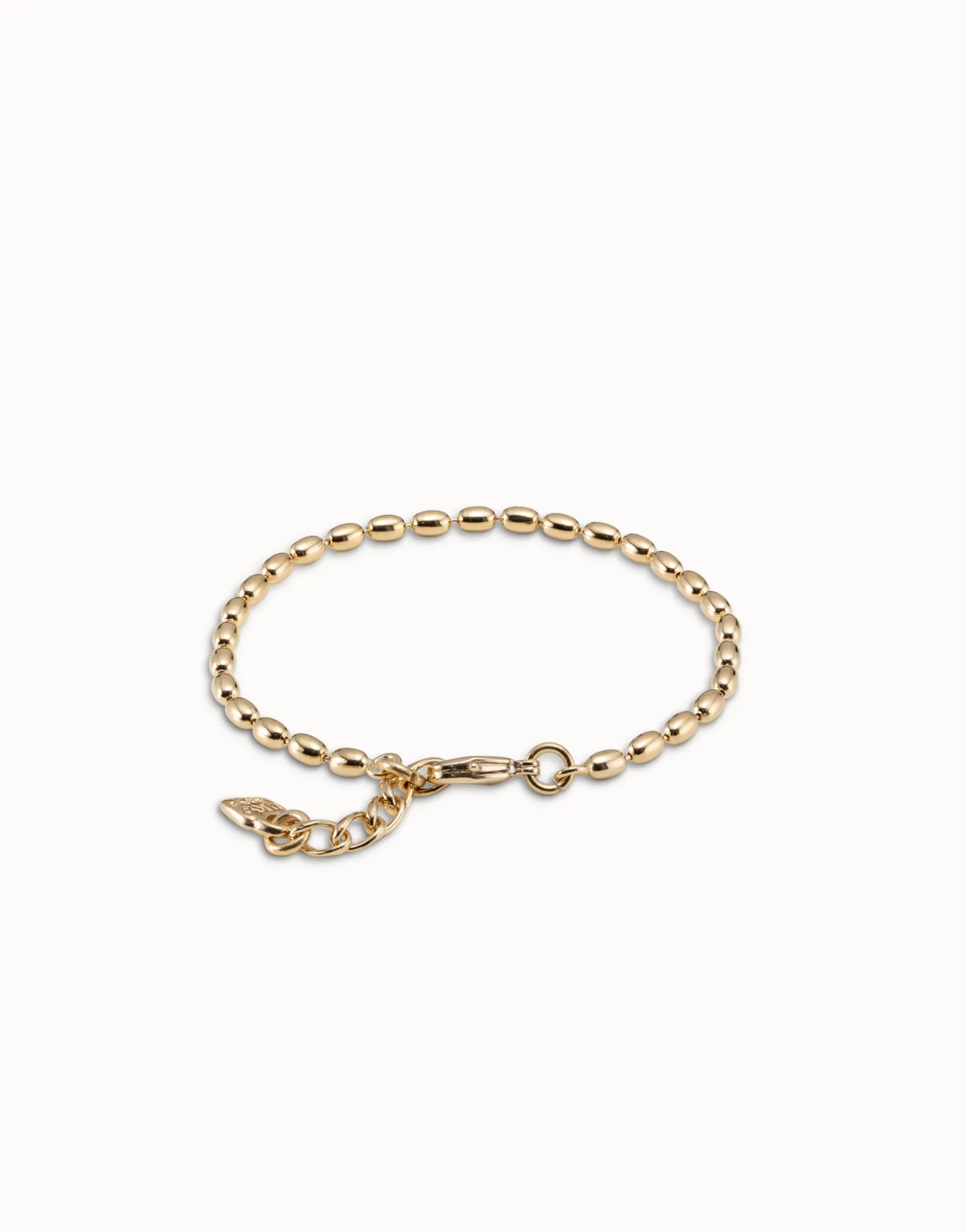Pulsera de eslabones ovalados pequeños bañados oro de 18K