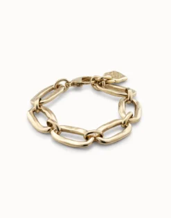 Pulsera de eslabones ovales bañada en oro de 18k