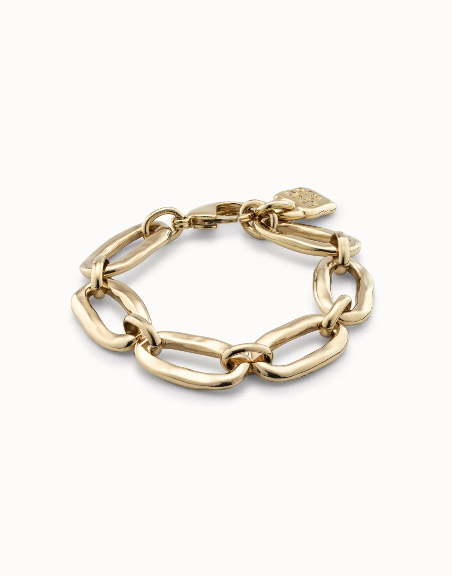 Pulsera de eslabones ovales bañada en oro de 18k