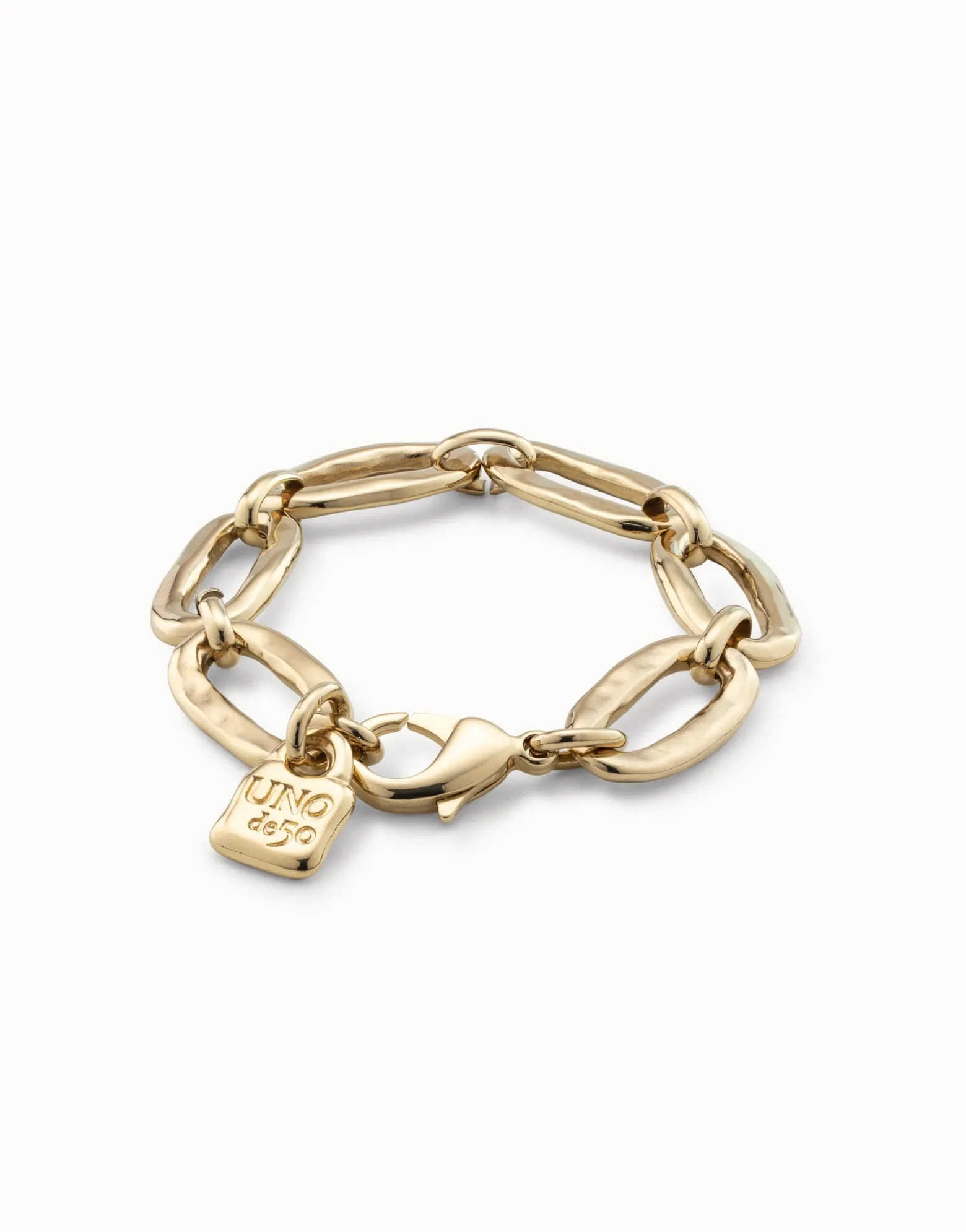 Pulsera de eslabones ovales bañada en oro de 18k