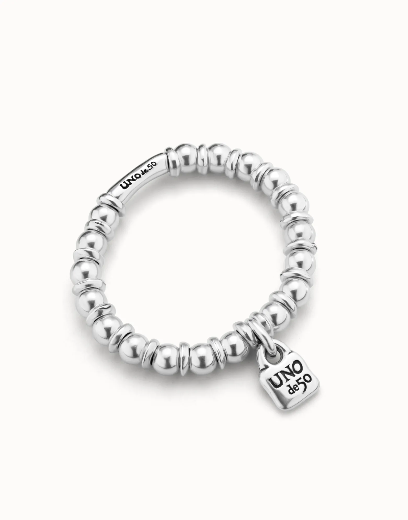 Pulsera elástica bañada en plata de ley