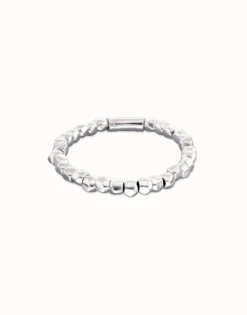 Pulsera elástica con cuentas bañadas en plata