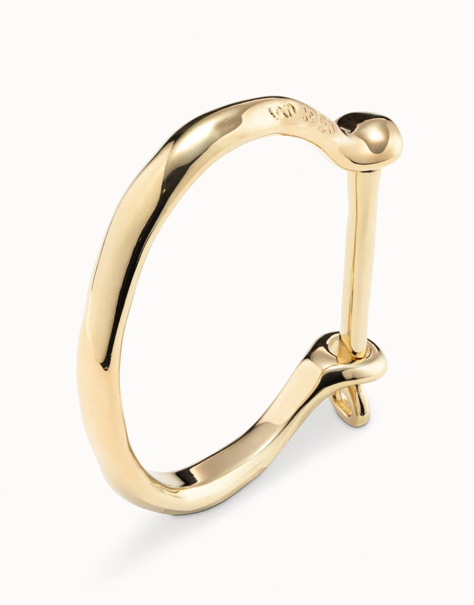 Pulsera rígida bañada en bañado en oro para mujer