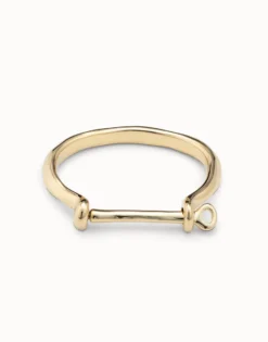 Pulsera rígida bañada en bañado en oro para mujer