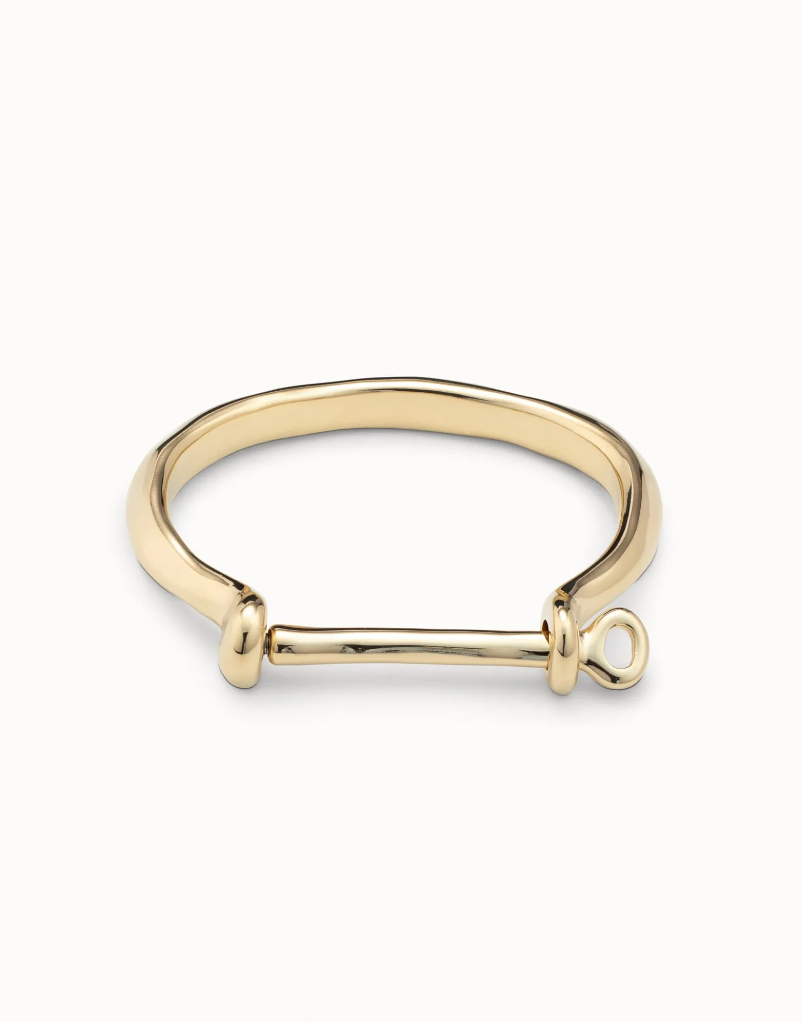 Pulsera rígida bañada en bañado en oro para mujer