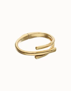 Pulsera rígida bañada en oro 18k con tres formas orgánicas entrelazadas