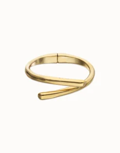Pulsera rígida bañada en oro 18k con formas orgánicas entrelazadas