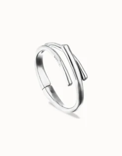 Pulsera rígida bañada en plata de ley con tres formas orgánicas entrelazadas