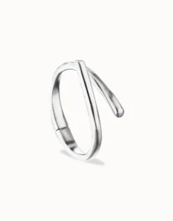 Pulsera rígida bañada en plata de ley con formas orgánicas entrelazadas