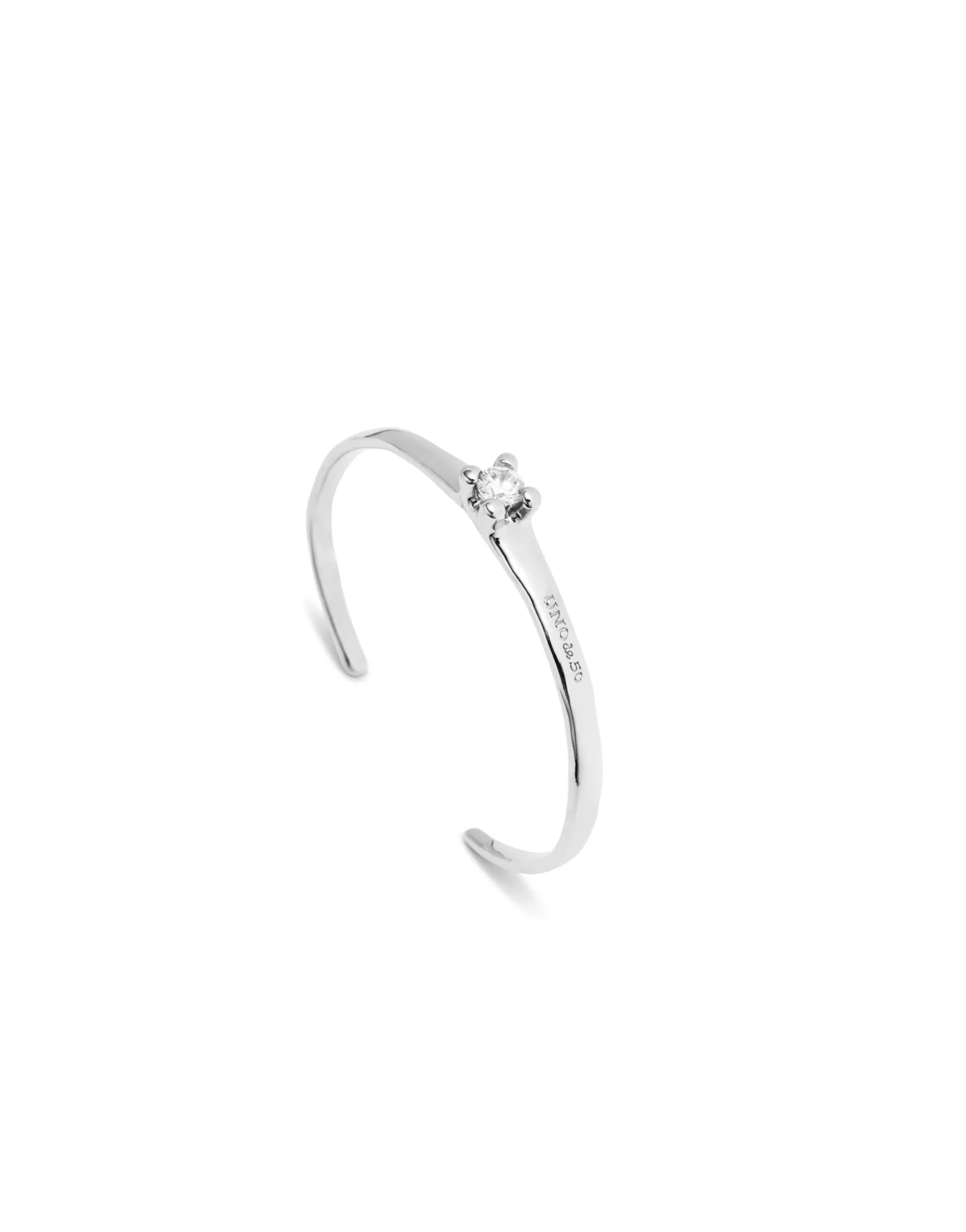 Pulsera rígida bañada en plata de ley con circonita blanca