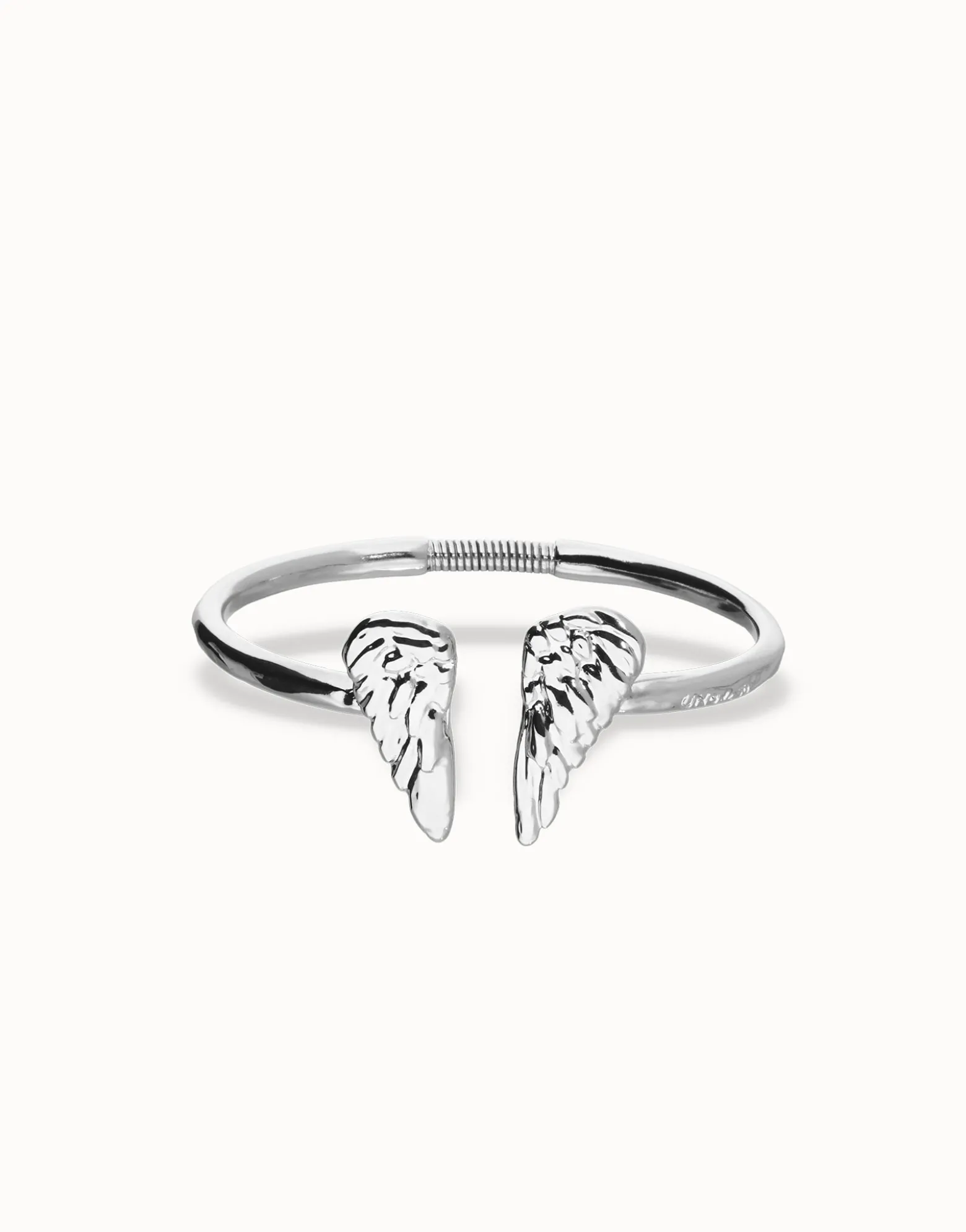 Pulsera rígida bañada en plata de ley con detalle de alas