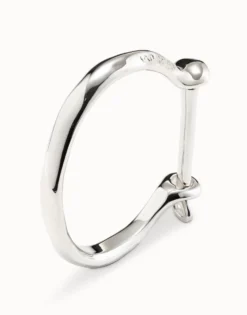 Pulsera rígida bañada en plata de ley mujer con cierre tipo grillete