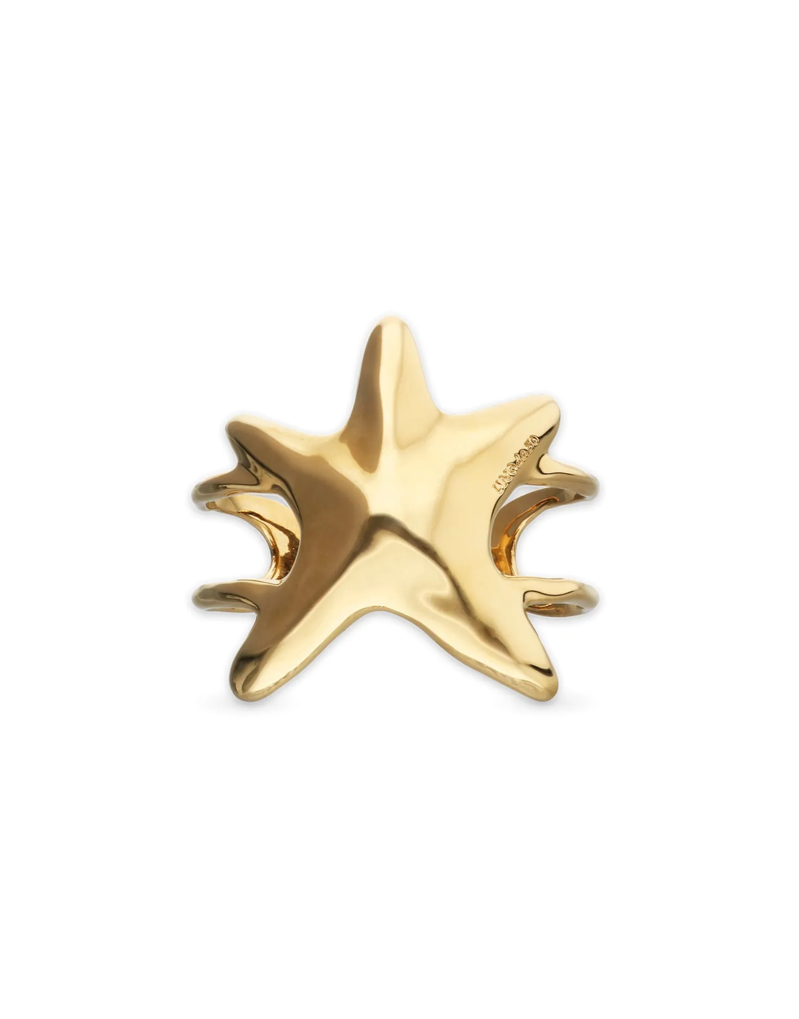 Pulsera rígida doble bañada en oro estrella de mar