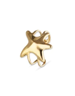 Pulsera rígida doble bañada en oro estrella de mar