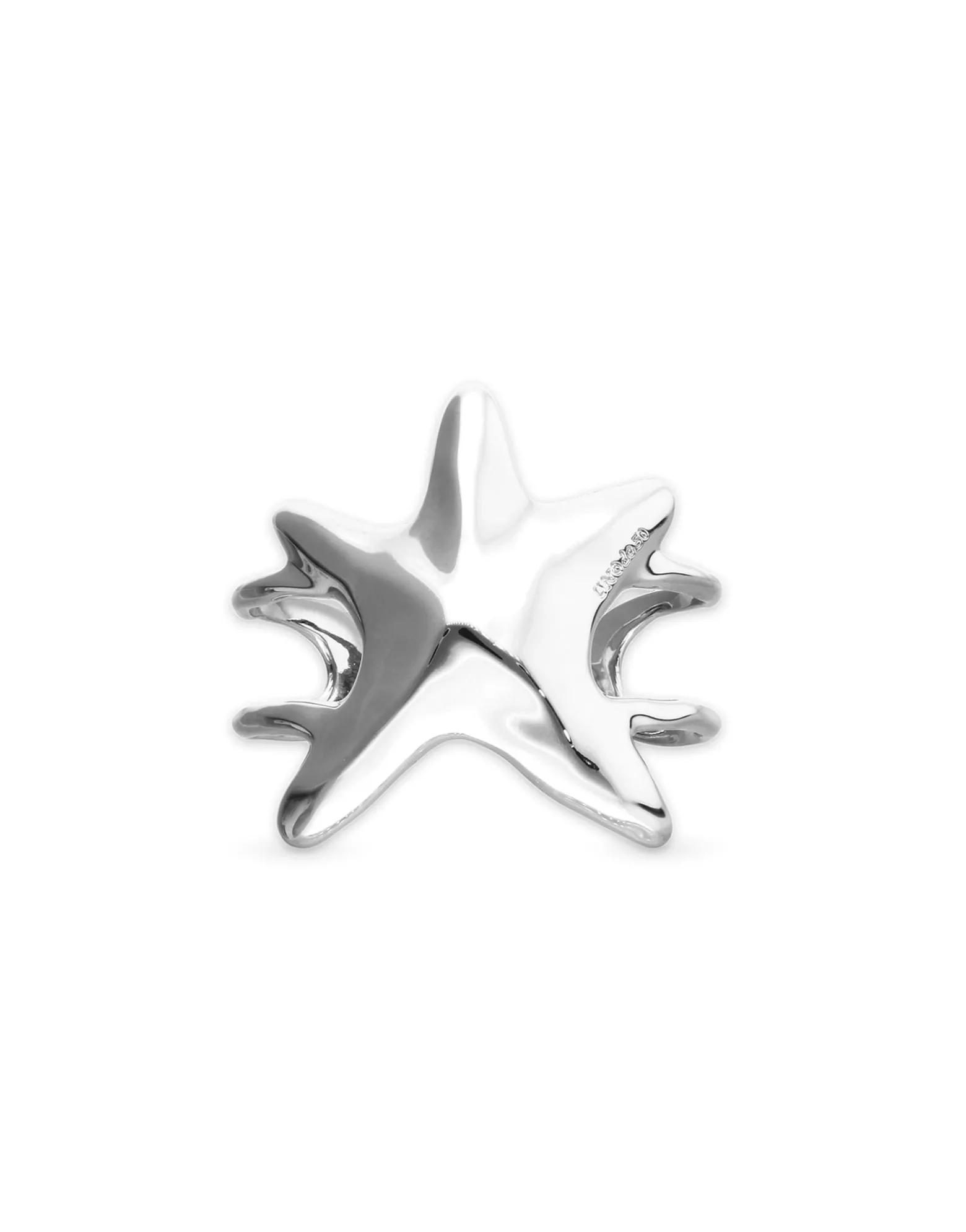 Pulsera rígida doble bañada en plata estrella de mar