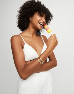 Pulsera rigida bañada en oro de 18k