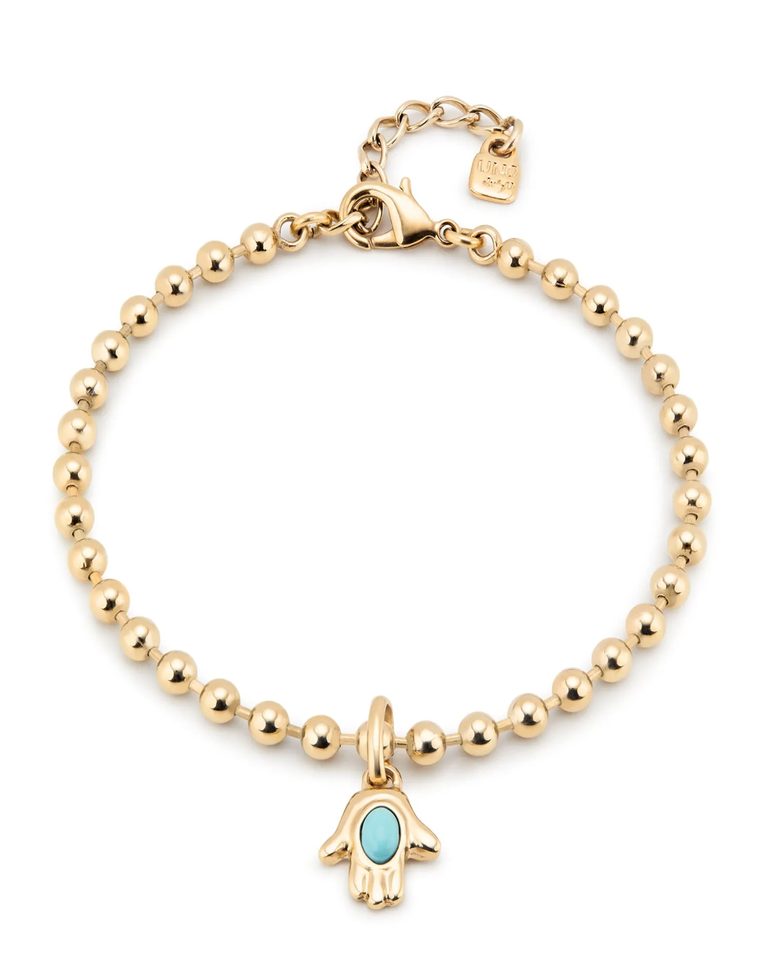 Tobillera bañada en oro 18k con fornitura de bolas