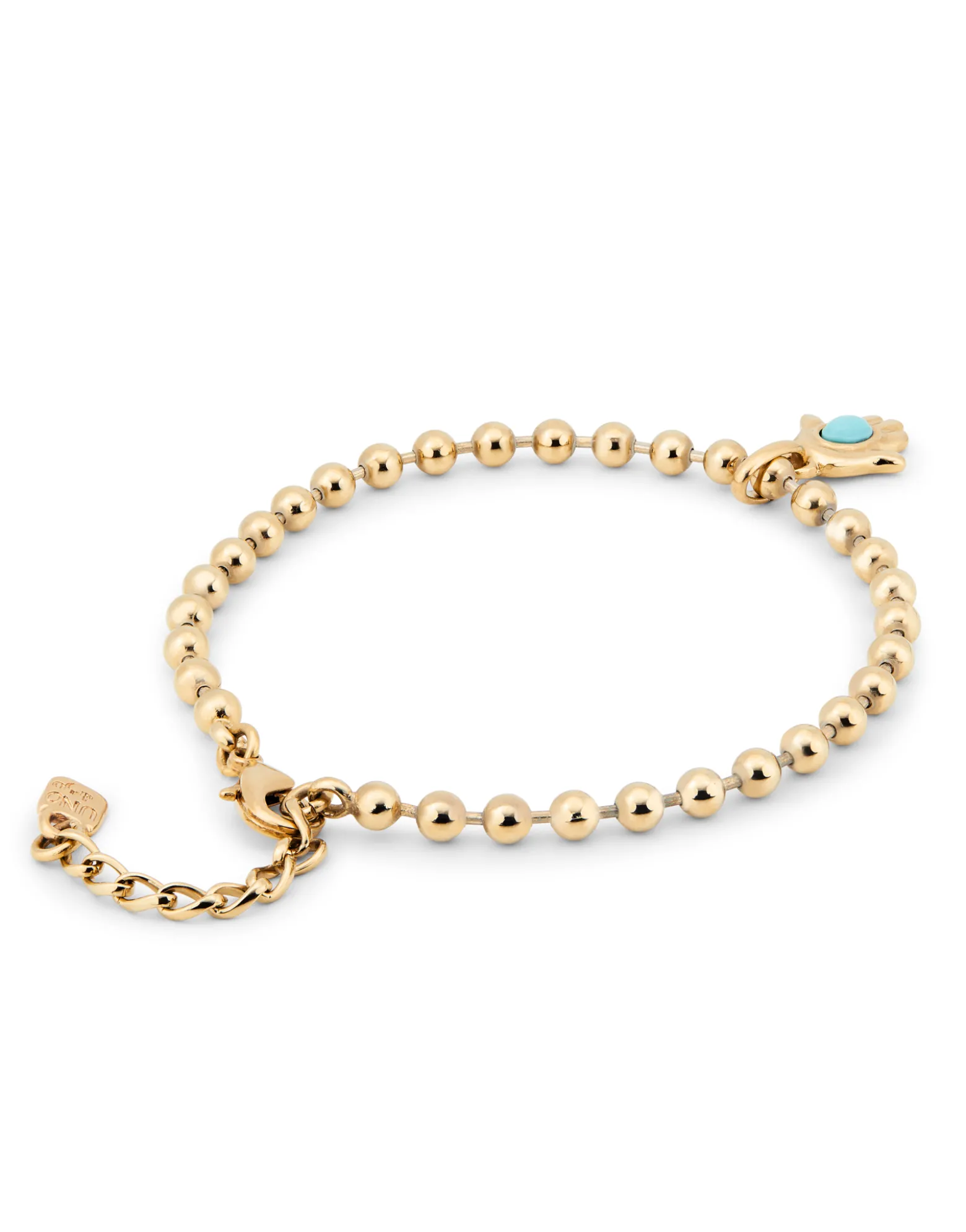 Tobillera bañada en oro 18k con fornitura de bolas