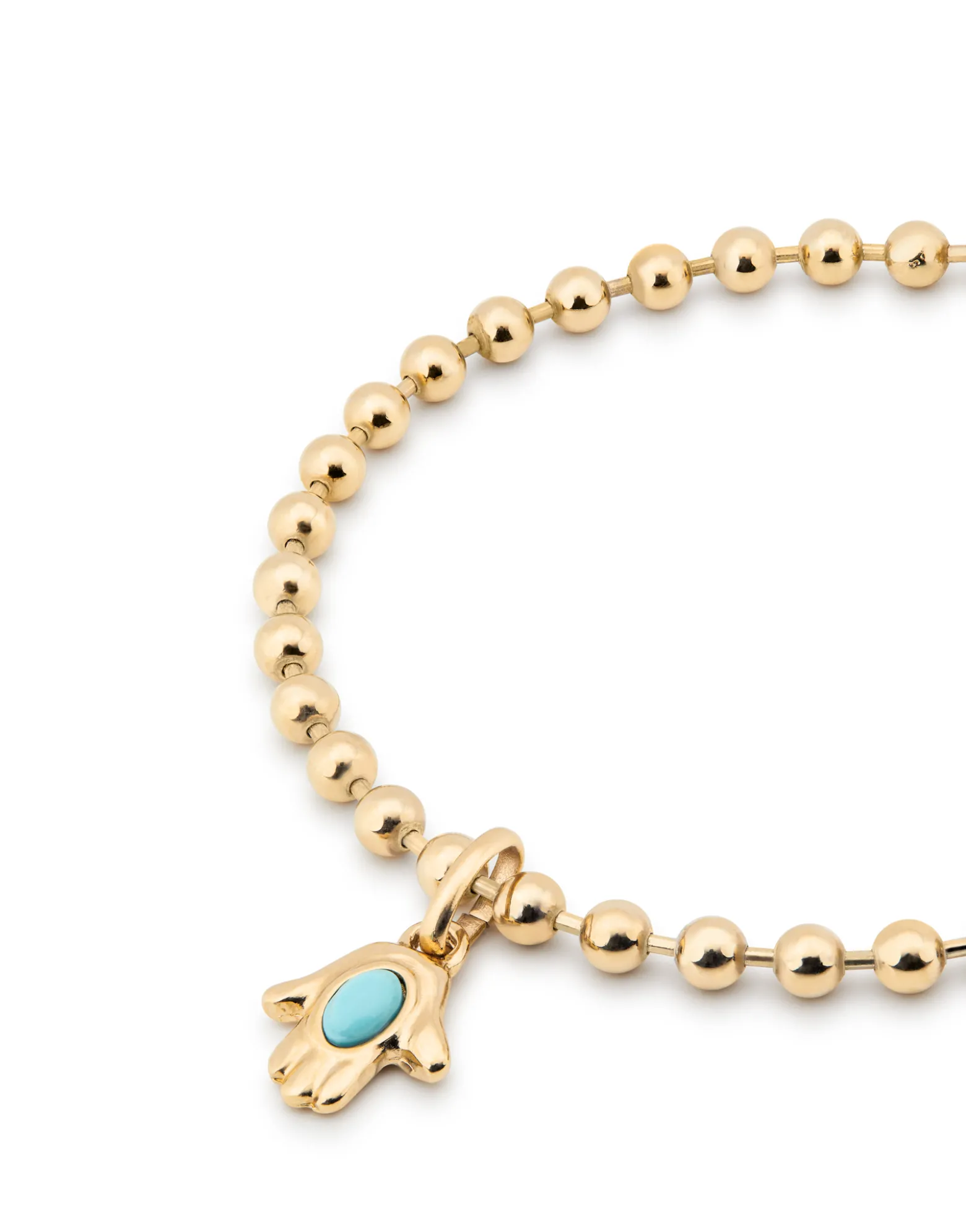 Tobillera bañada en oro 18k con fornitura de bolas